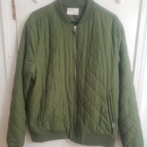 "Your Neighbors" Light-Weight Bomber Jacket or Cool Weather Quilted Layer Large